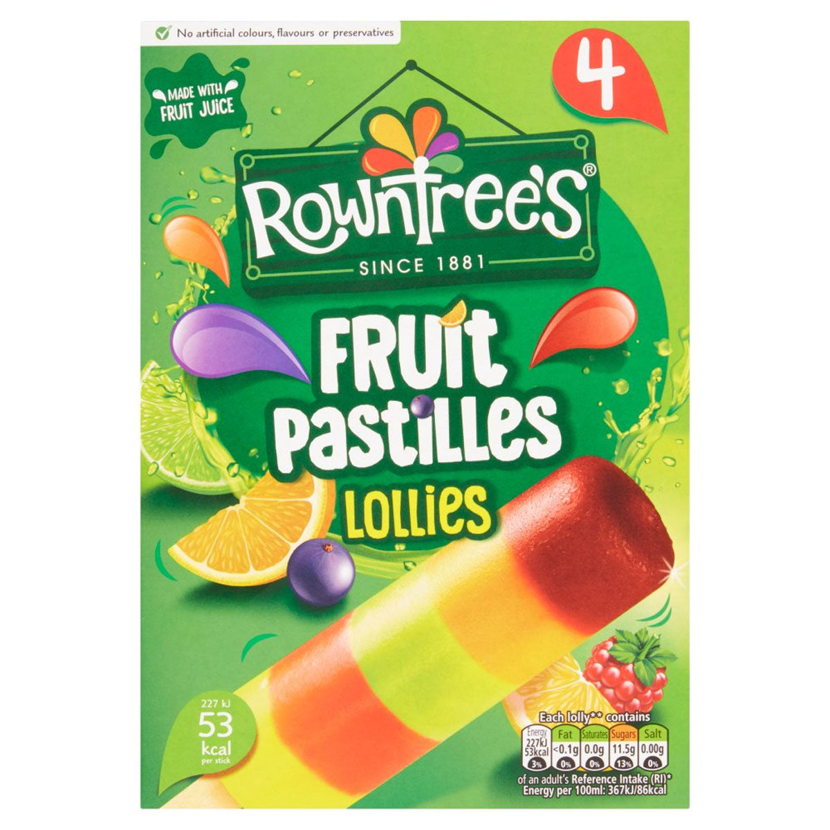 Rowntree's - Fruit Pastilles Lollies - 4 x 65ml - Continental Food Store Rowntree's - Fruit Pastilles Lollies - 4 x 65ml - Continental Food Store