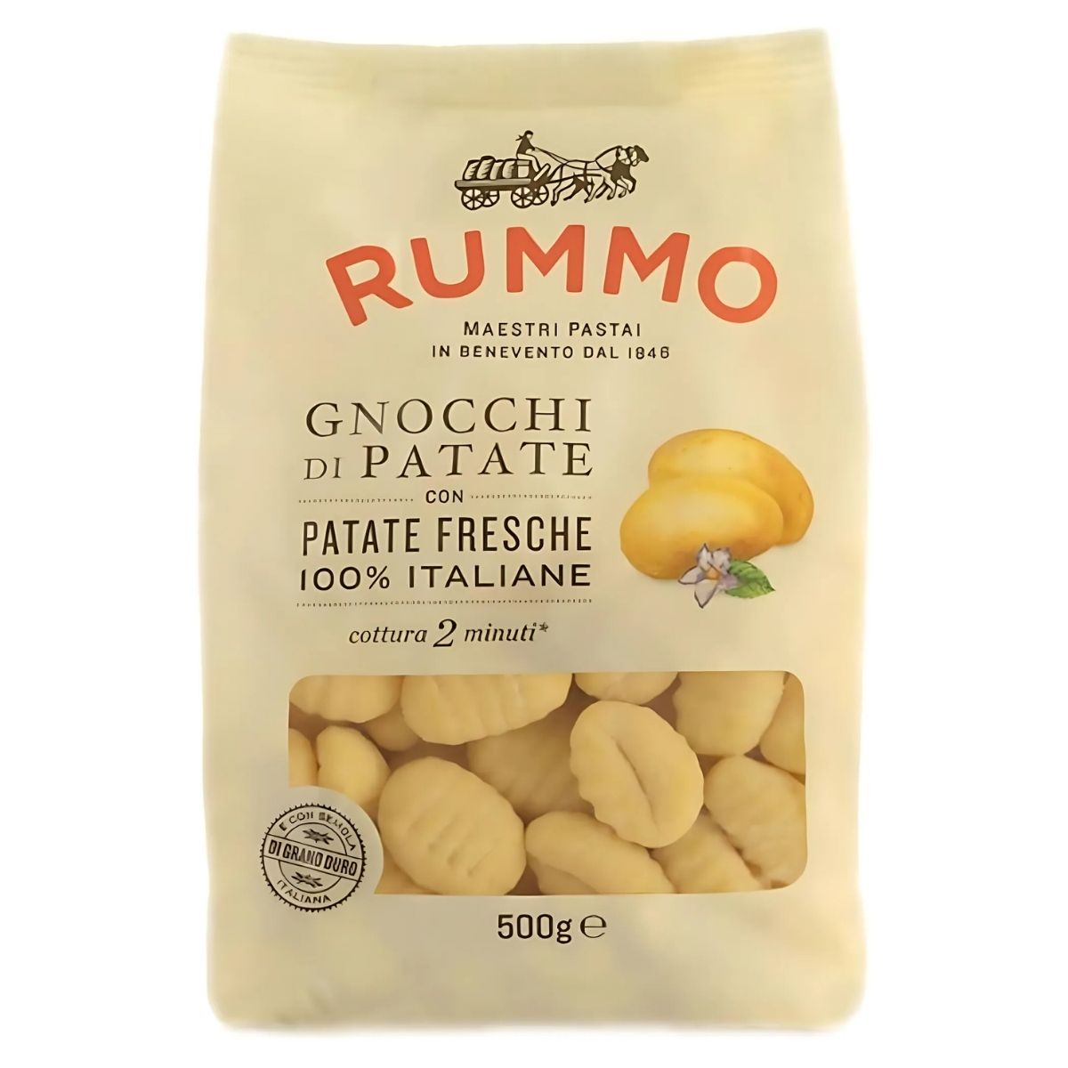 Rummo - Potato Gnocchi - 500g is crafted from 100% fresh Italian potatoes with a touch of durum wheat semolina and cooks in just 2 minutes for a quick taste of Italy. Rummo - Potato Gnocchi - 500g is crafted from 100% fresh Italian potatoes with a touch of durum wheat semolina and cooks in just 2 minutes for a quick taste of Italy.