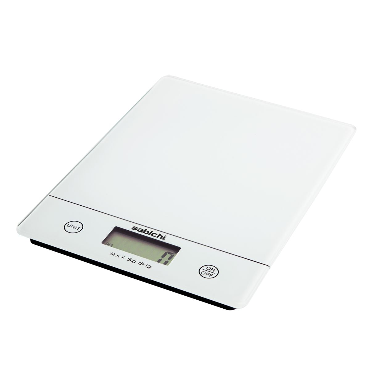 Sabichi - 5kg Digital Kitchen Scales - 1pcs isolated on a white background.
