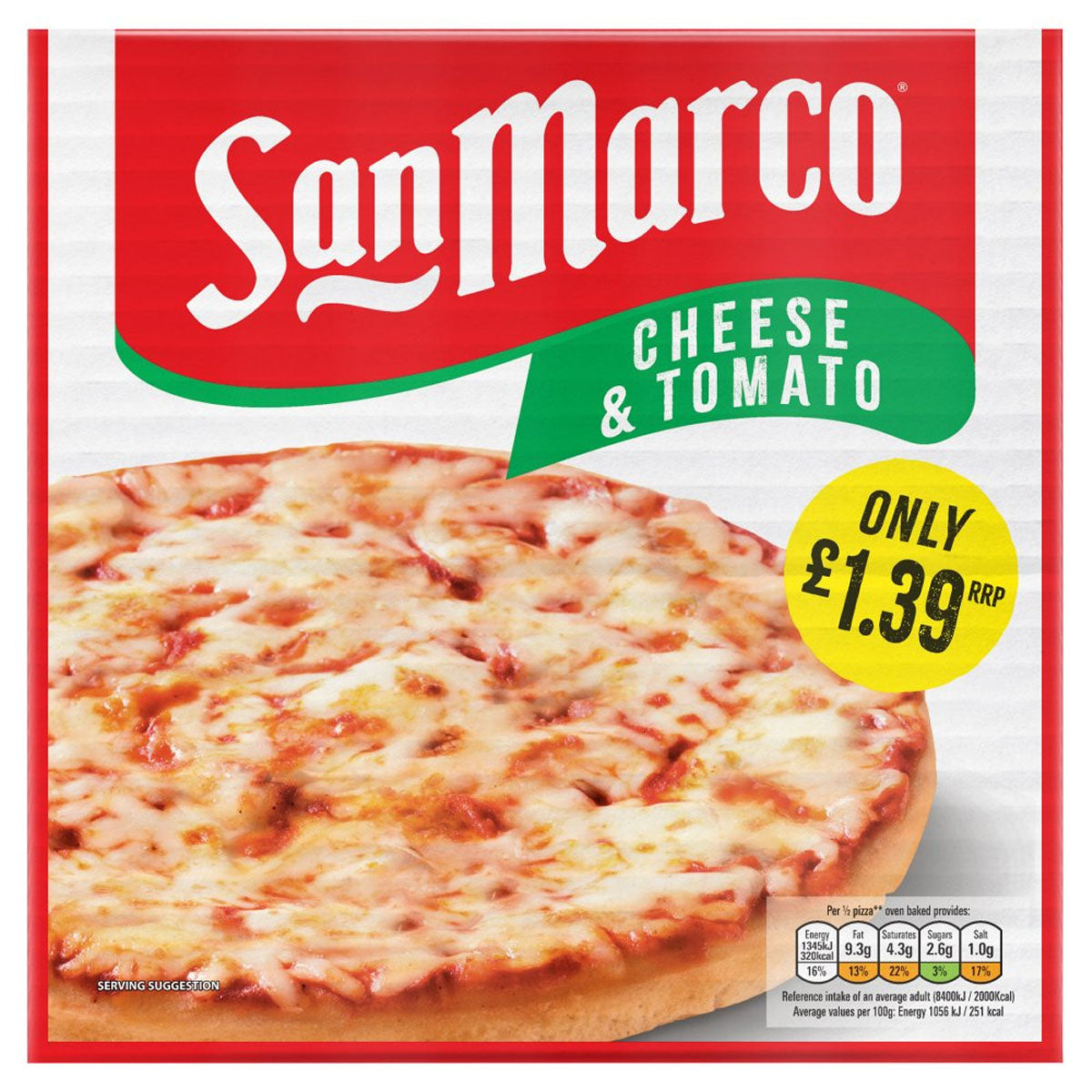San Marco - Cheese & Tomato Pizza - 253g and tomato pizza.