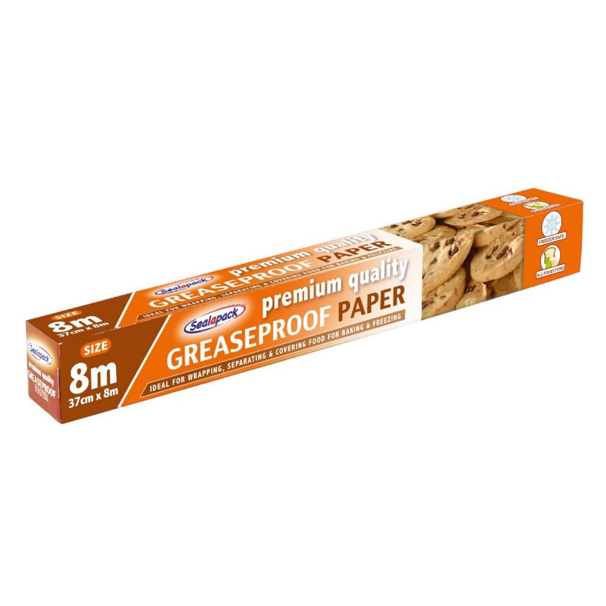 A package of Sealapack - Greaseproof Paper - 37cm X 8M on a white background. A package of Sealapack - Greaseproof Paper - 37cm X 8M on a white background.