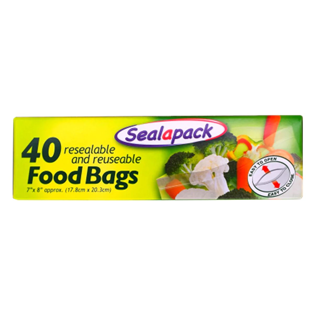 A pack of Sealapack - Resealable Food Bags - 40 Pack.