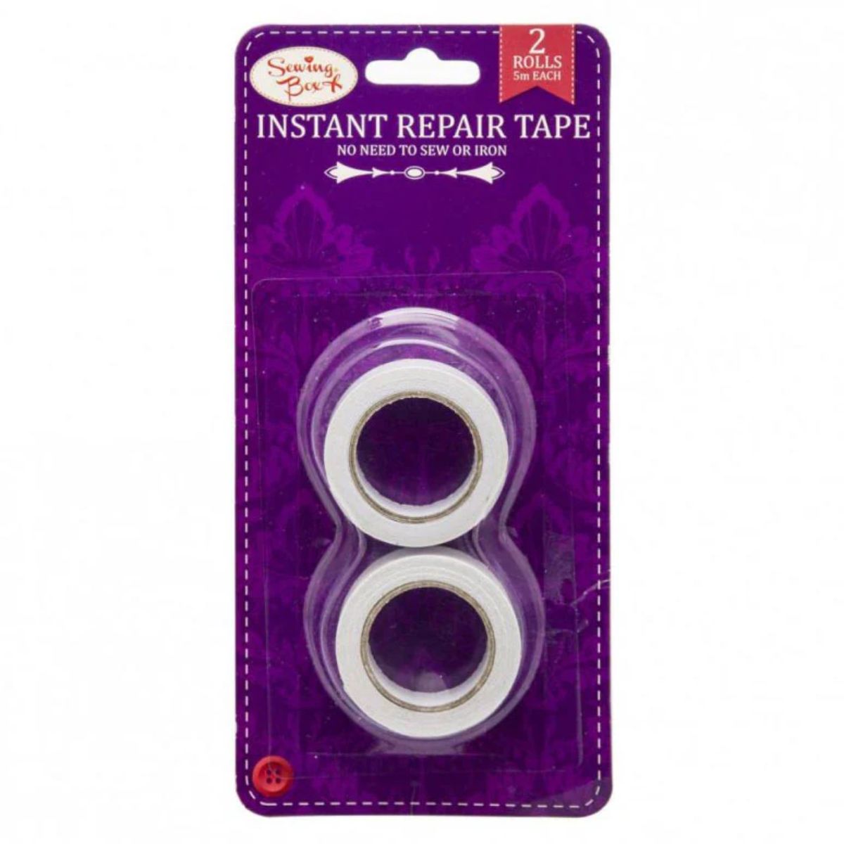 Two rolls of Sewing Box - Instant Repair Tape Double Sided - 2pcs packaged for sale.