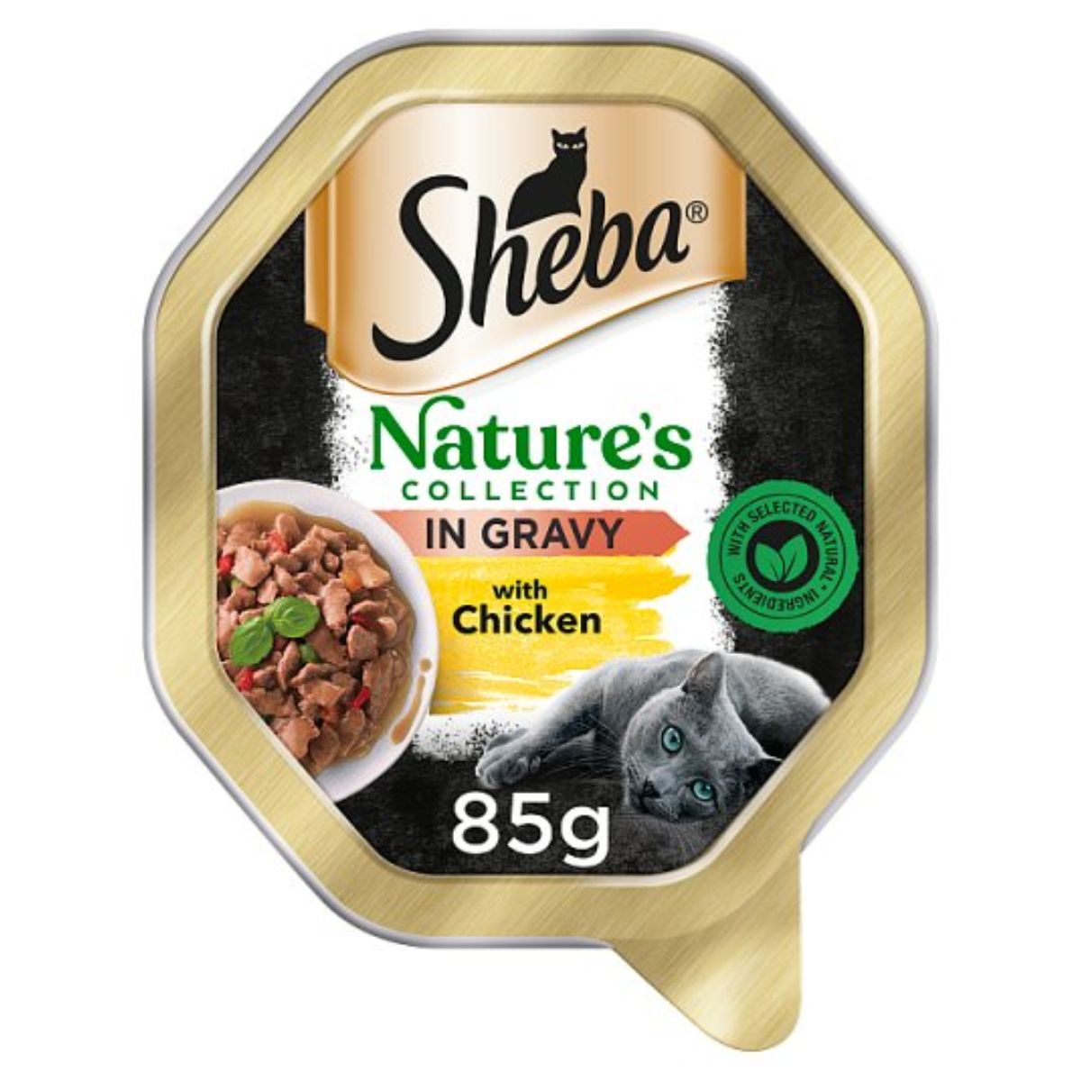 Sheba - Nature Collection in Gravy with Chicken Garnished with Red Pepper - 85g cat food.