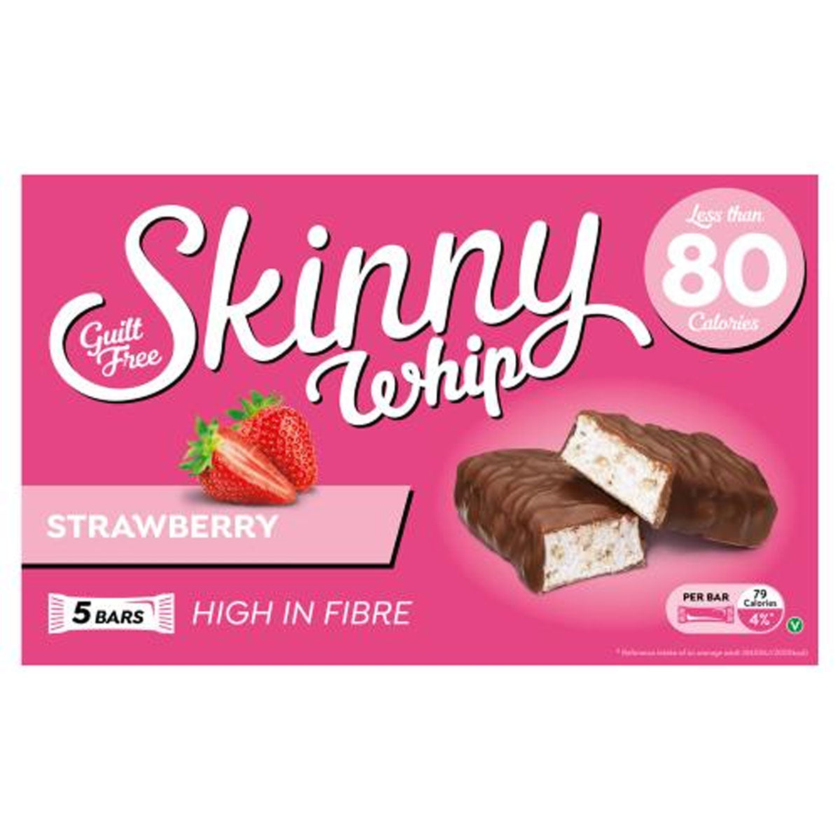 Skinny Whip Strawberry Chocolate Bar 5x20g Continental Food Store