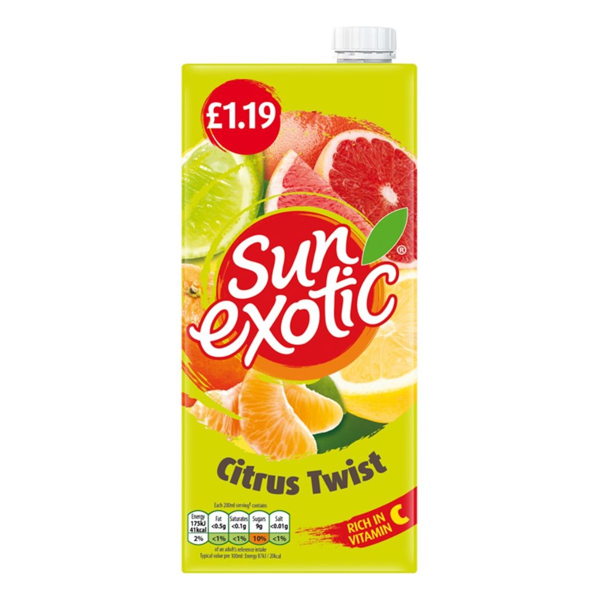A bottle of Sun Exotic - Citrus Twist - 1L.