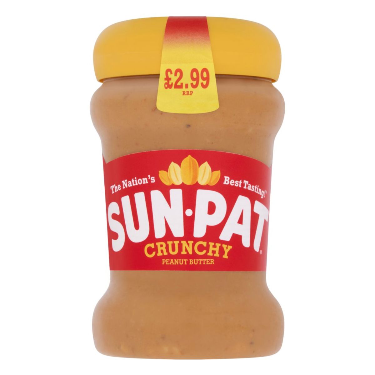 A jar of Sun Pat - Crunchy Peanut Butter - 300g.