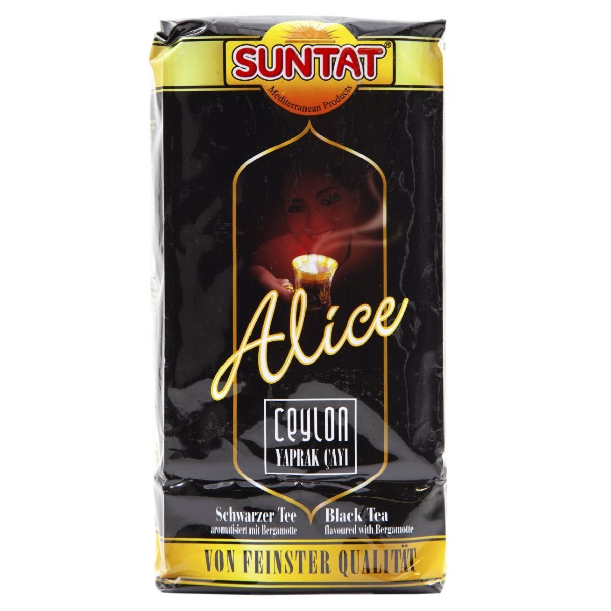 A bag of Suntat - Alice Ceylon Yaprak Cayi Tea - 500g. A bag of Suntat - Alice Ceylon Yaprak Cayi Tea - 500g.