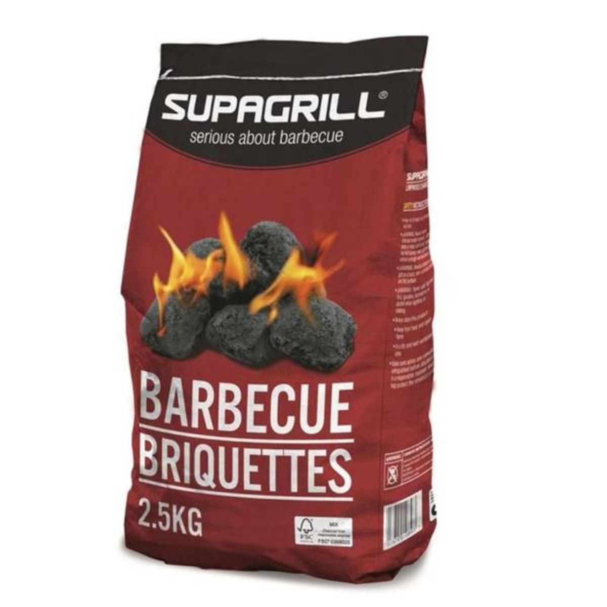 Supagrill - Charcoal BBQ Briquettes - 2.5kg barbecue briquettes.