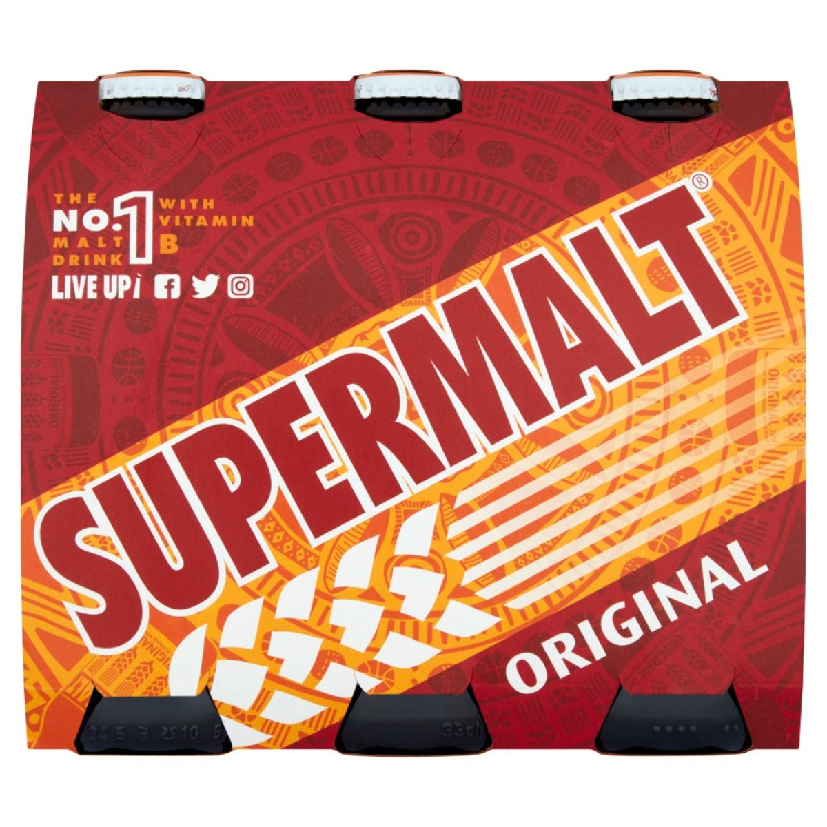 A Supermalt - Multipack - 6 x 330ml on a white background. A Supermalt - Multipack - 6 x 330ml on a white background.