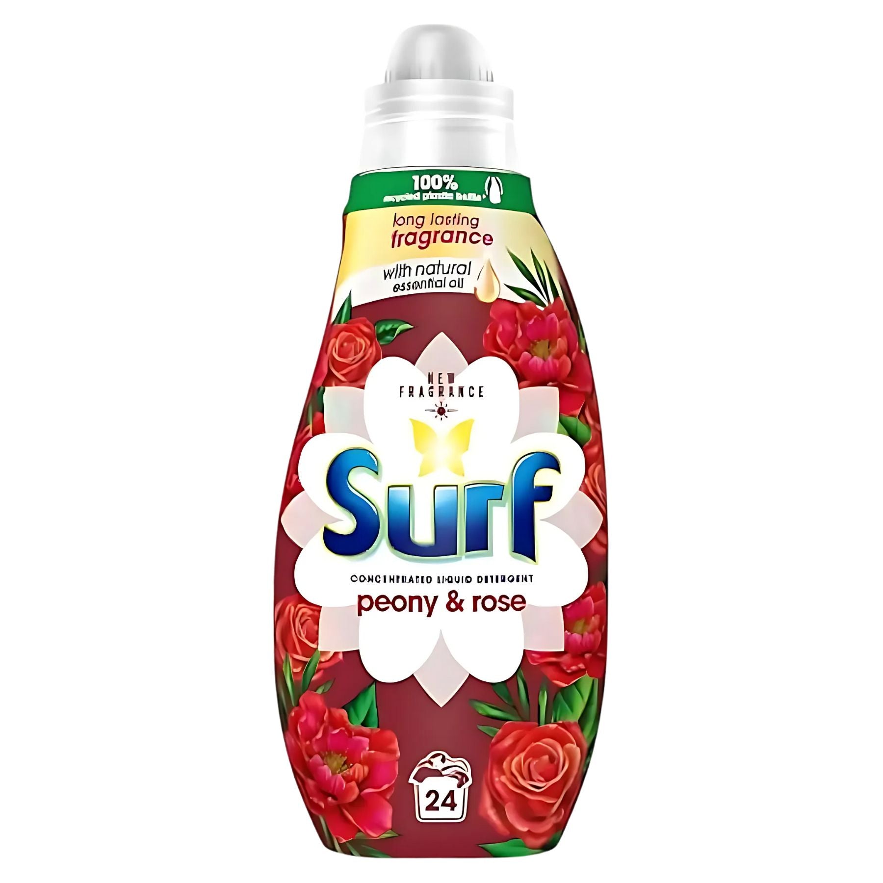 Surf Concentrated Liquid Detergent Peony & Rose, 648ml, delivers effective stain removal and a long-lasting floral fragrance for up to 24 washes. Surf Concentrated Liquid Detergent Peony & Rose, 648ml, delivers effective stain removal and a long-lasting floral fragrance for up to 24 washes.