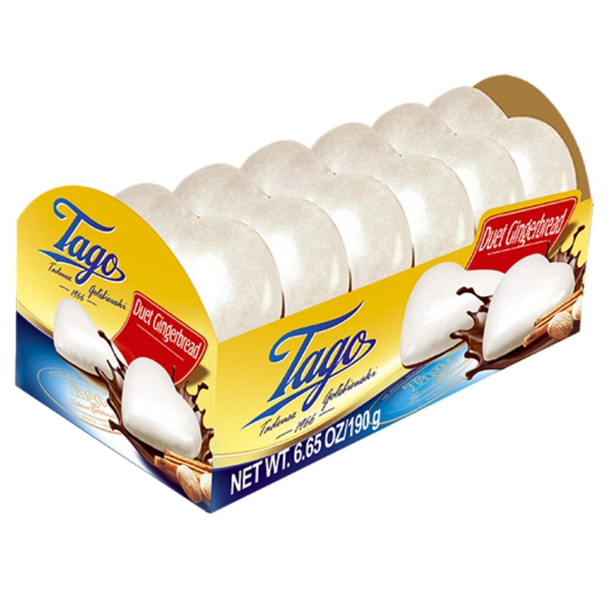 A 6-pack box of Tago Duet Gingerbread cookies weighing 190g. A 6-pack box of Tago Duet Gingerbread cookies weighing 190g.