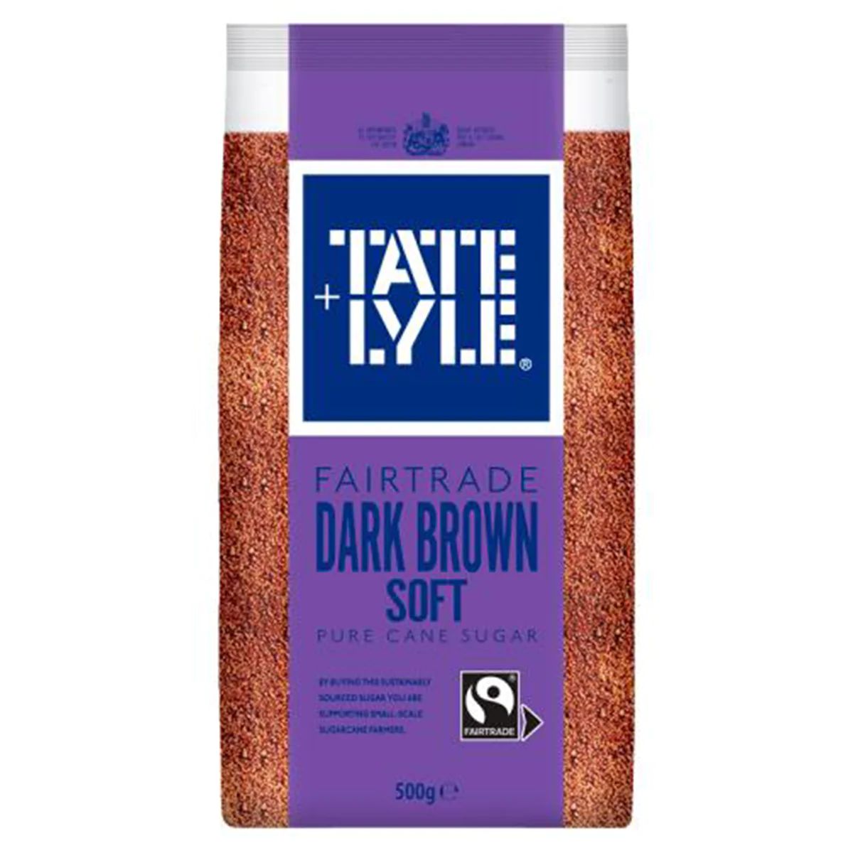 A package of Tate & Lyle - Fairtrade Dark Brown Soft Sugar, weighing 500 grams.