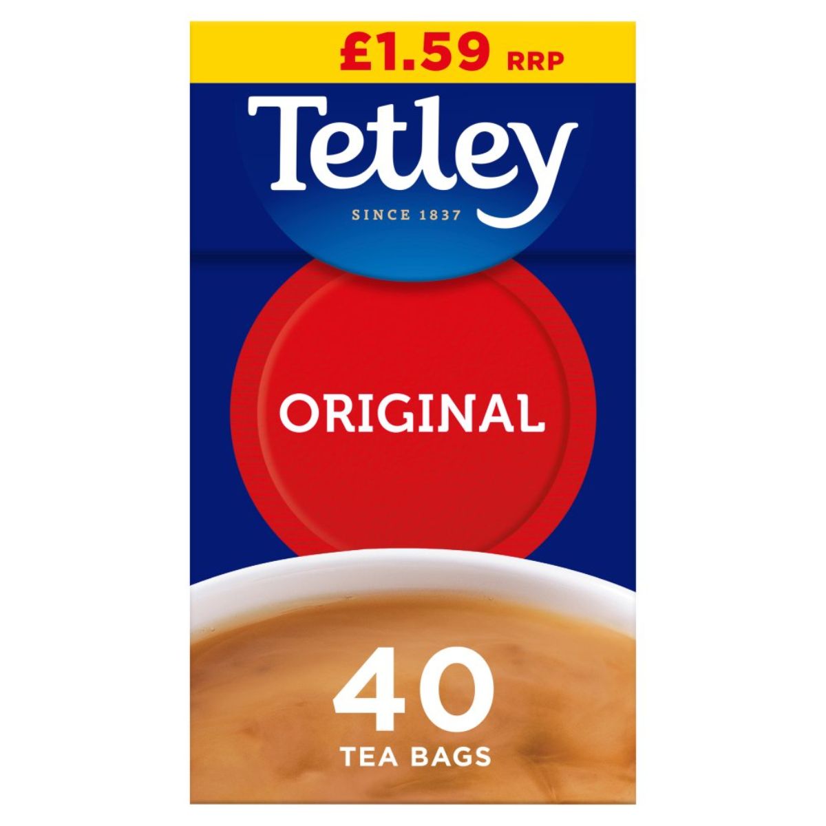 Tetley - Original 40 Tea Bags - 125g. Tetley - Original 40 Tea Bags - 125g.