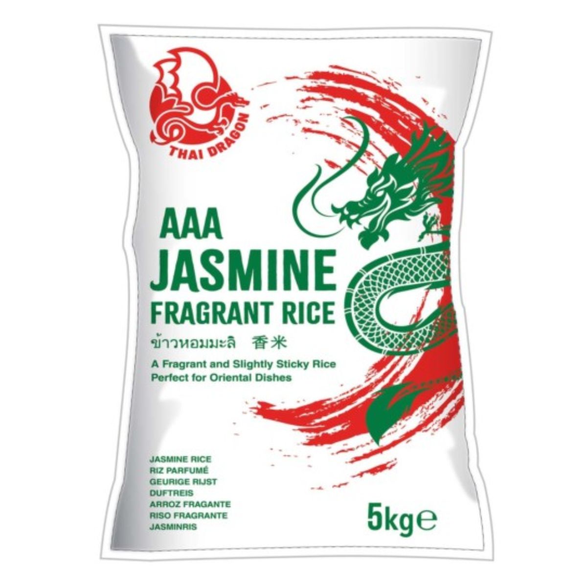 Thai Dragon - AAA Jasmine Rice - 5kg jasmine fragrant rice.