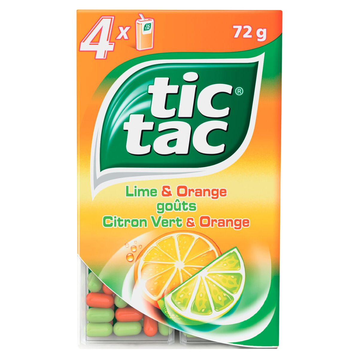Tic Tac - Lime and Orange - 4 x 16g gummies. Tic Tac - Lime and Orange - 4 x 16g gummies.