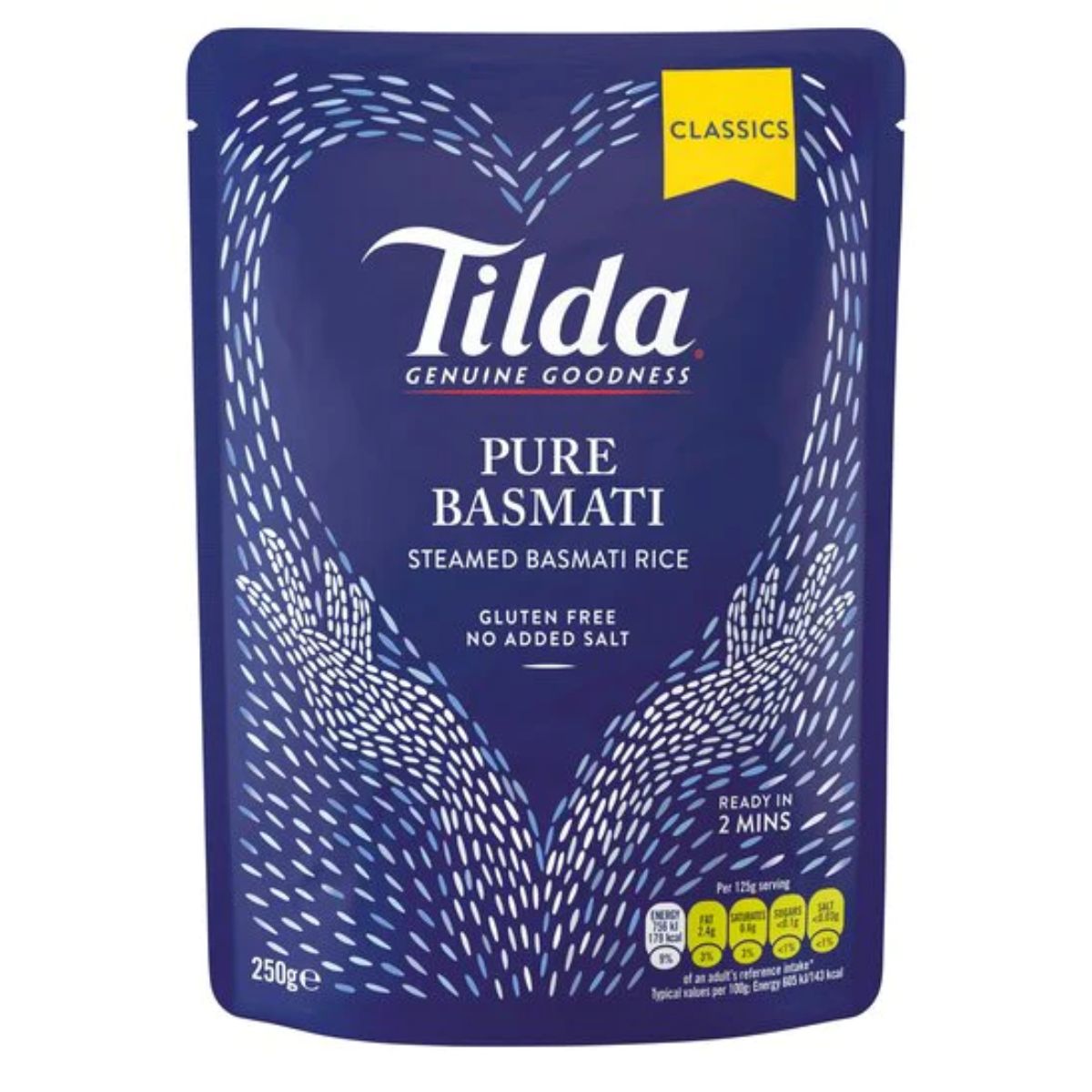 Tilda - Classics Pure Basmati Rice - 250g pure basmati rice.