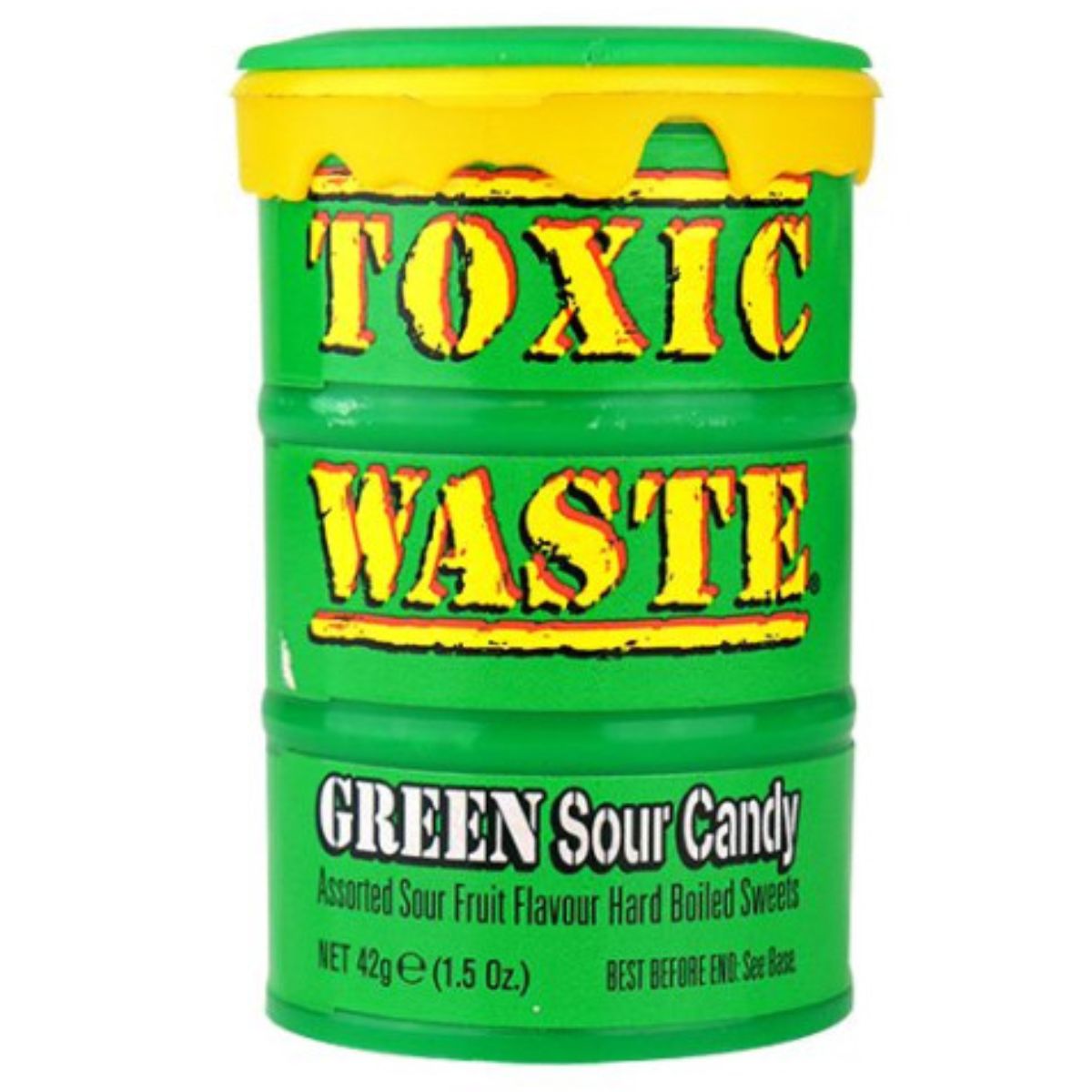 Toxic Waste - Green Sour Candy Drum - 42g. Toxic Waste - Green Sour Candy Drum - 42g.