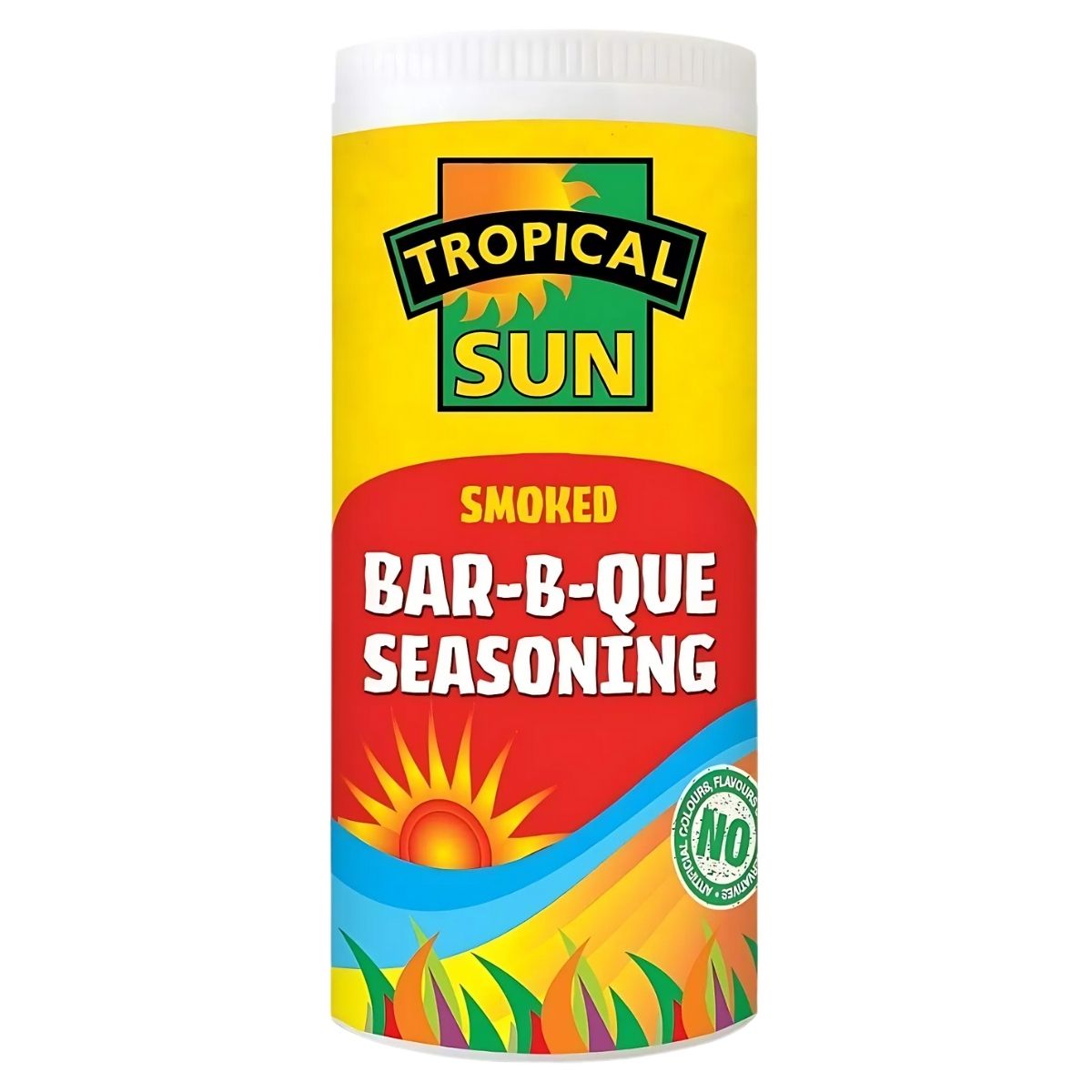 Enhance your grilling with Tropical Sun's Bar-B-Que Seasoning - 100g, featuring a vibrant label with sun and tropical design, infusing exotic spices into your BBQ dishes. Enhance your grilling with Tropical Sun's Bar-B-Que Seasoning - 100g, featuring a vibrant label with sun and tropical design, infusing exotic spices into your BBQ dishes.