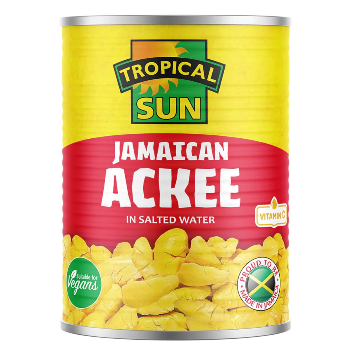 Can of Tropical Sun - Jamaican Ackee in Salted Water - 540g, vitamin c enriched, suitable for vegans.