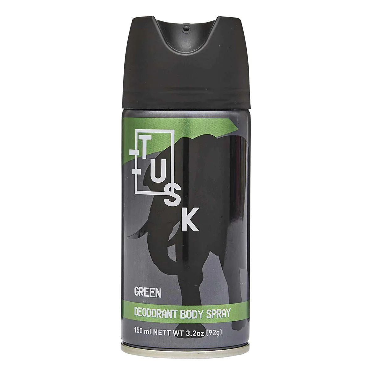 A container of Tusk - Green Deodorant Body Spray - 150ml or 3.2 oz.