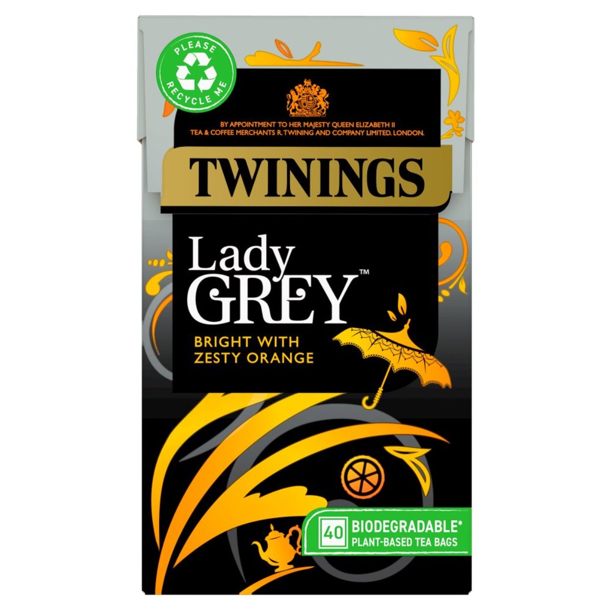 Twinings - Lady Grey 40 Tea Bags - 100g Twinings - Lady Grey 40 Tea Bags - 100g