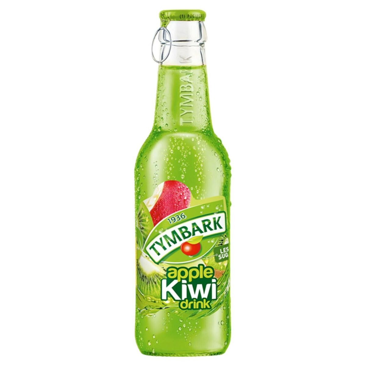 A bottle of Tymbark - Apple Kiwi - 250ml on a white background.