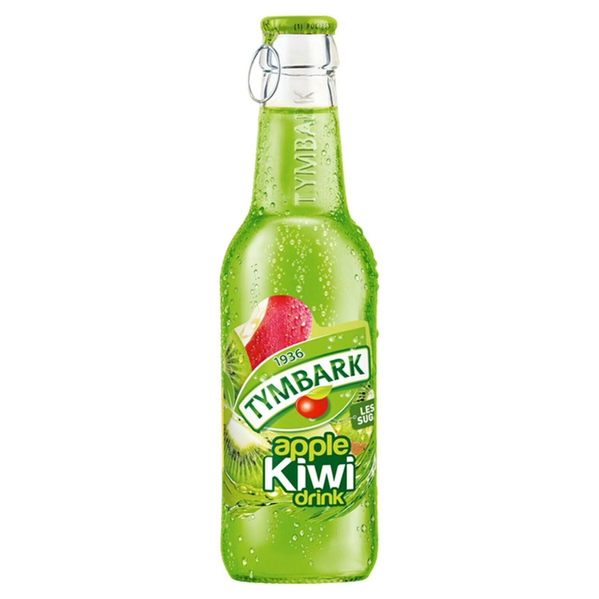 A bottle of Tymbark - Apple Kiwi - 250ml on a white background. A bottle of Tymbark - Apple Kiwi - 250ml on a white background.