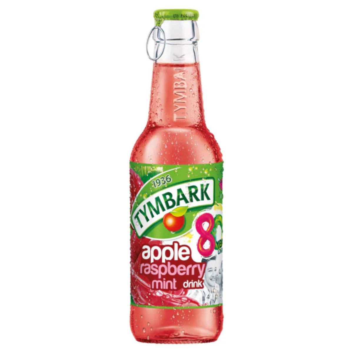 A bottle of Tymbark - Apple Raspberry Mint - 250ml iced tea. A bottle of Tymbark - Apple Raspberry Mint - 250ml iced tea.