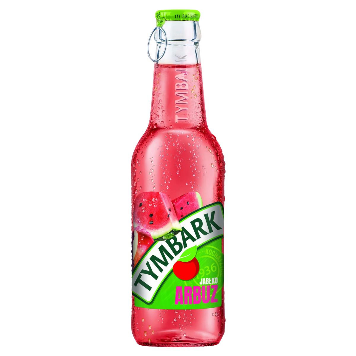 A bottle of Tymbark - Arbuz Watermelon - 250ml on a white background. A bottle of Tymbark - Arbuz Watermelon - 250ml on a white background.