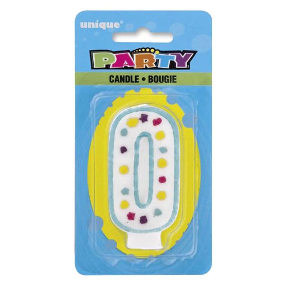 Unique - Number 0 Birthday Candle in packaging. Unique - Number 0 Birthday Candle in packaging.