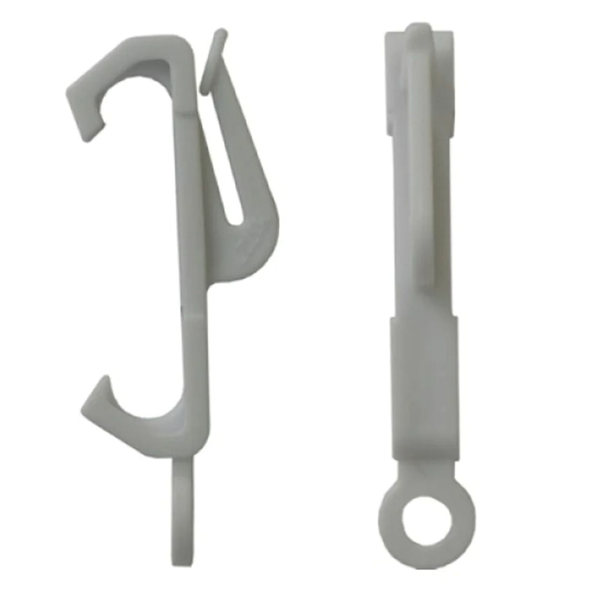 Two Value Pack - Drape Elegance Curtain Hooks displayed, one viewed from the front and the other from the side.