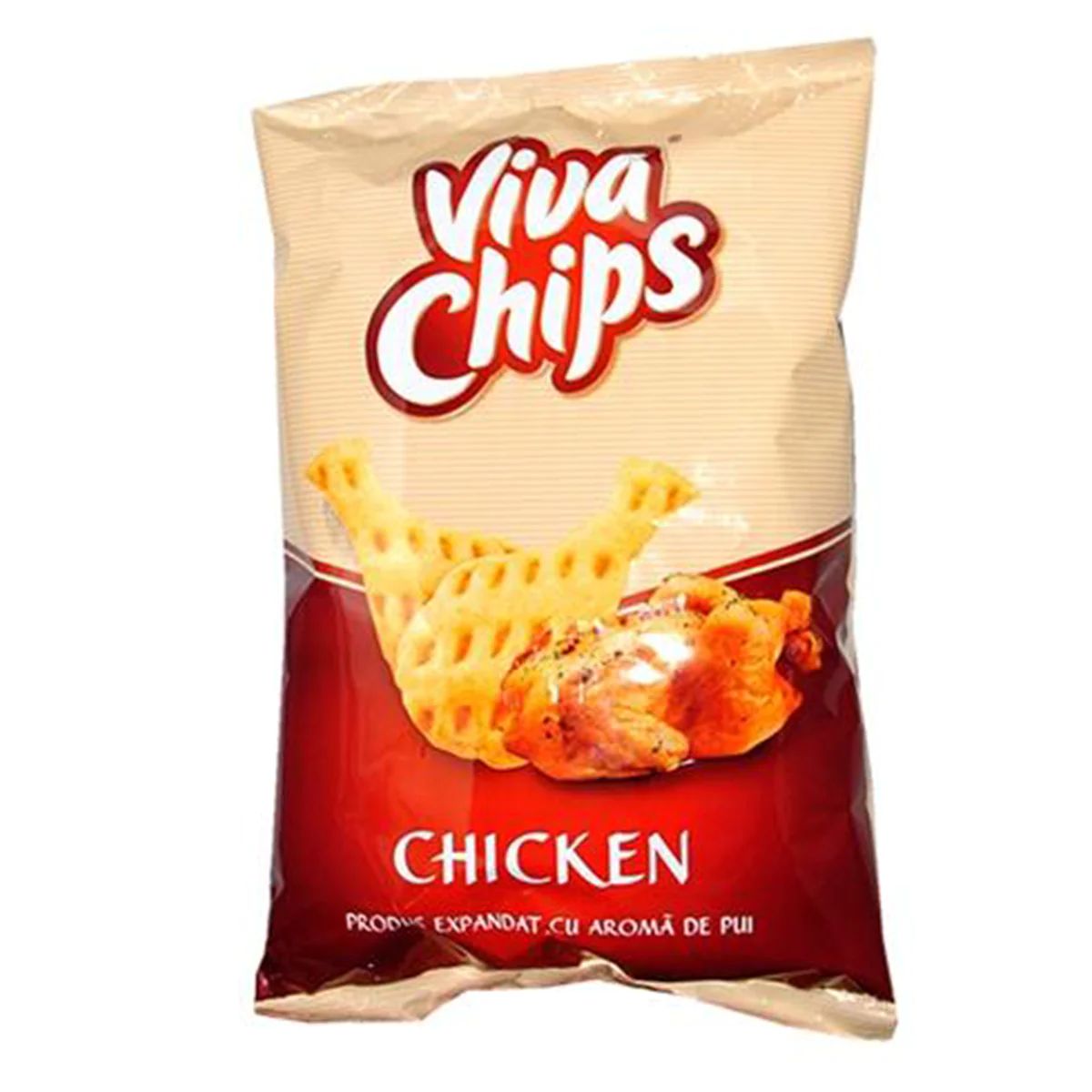 A bag of Viva Chips - Chicken Flavoured Crisps - 100g.