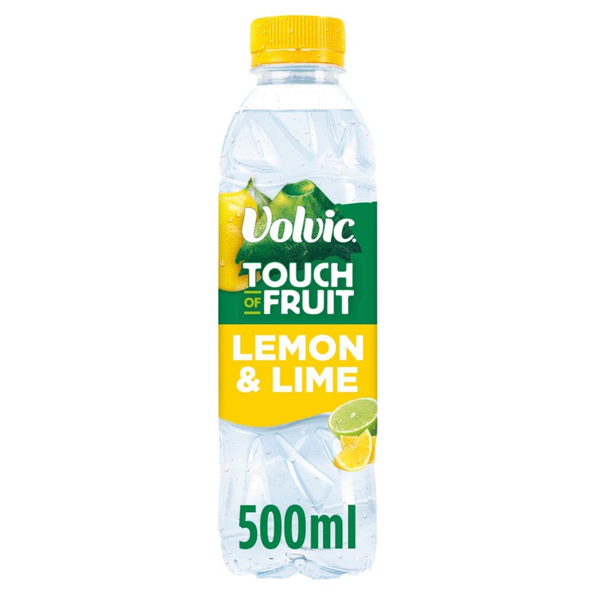 A Volvic - Touch of Fruit Lemon & Lime Flavoured Water - 500ml bottle.