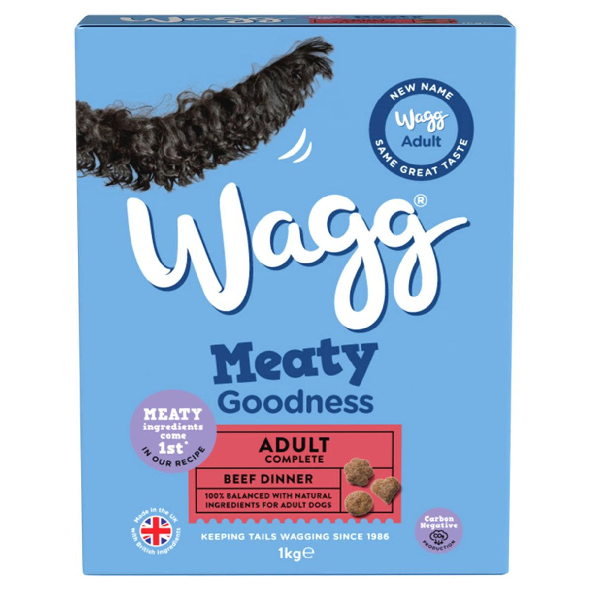Wagg - Meaty Goodness Adult Complete Beef Dinner - 1kg dog biscuits. Wagg - Meaty Goodness Adult Complete Beef Dinner - 1kg dog biscuits.