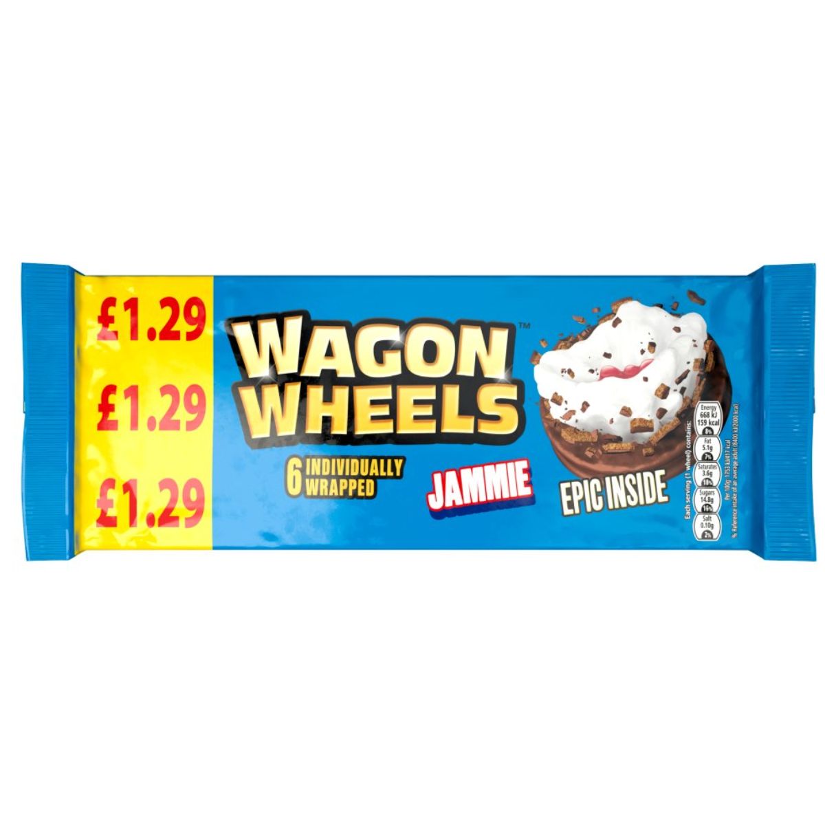 Wagon Wheels - 6 Jammie - 228g - jammie bar.