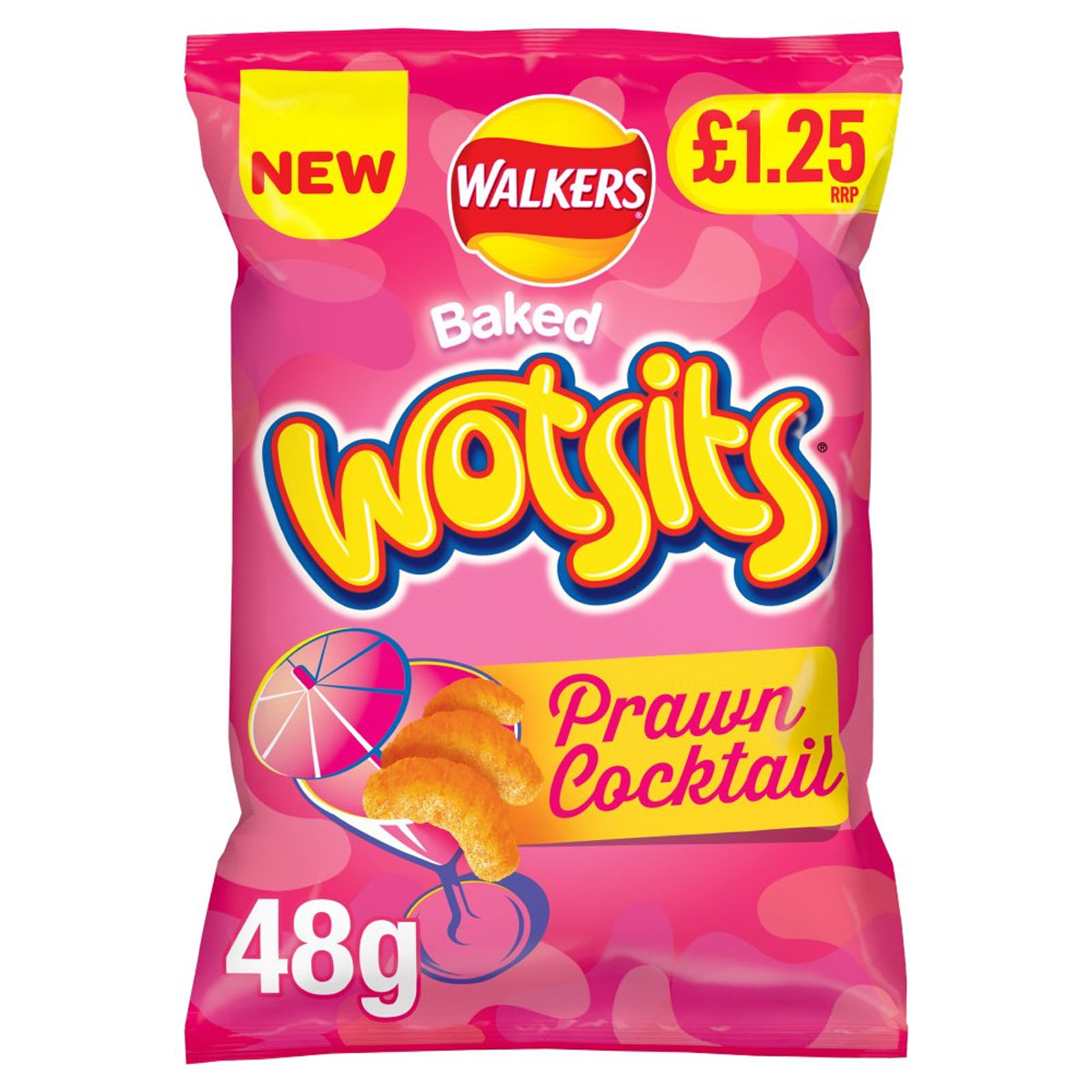 Walkers - Wotsits Prawn Cocktail - 48g baked wottits prawn cocktail. Walkers - Wotsits Prawn Cocktail - 48g baked wottits prawn cocktail.