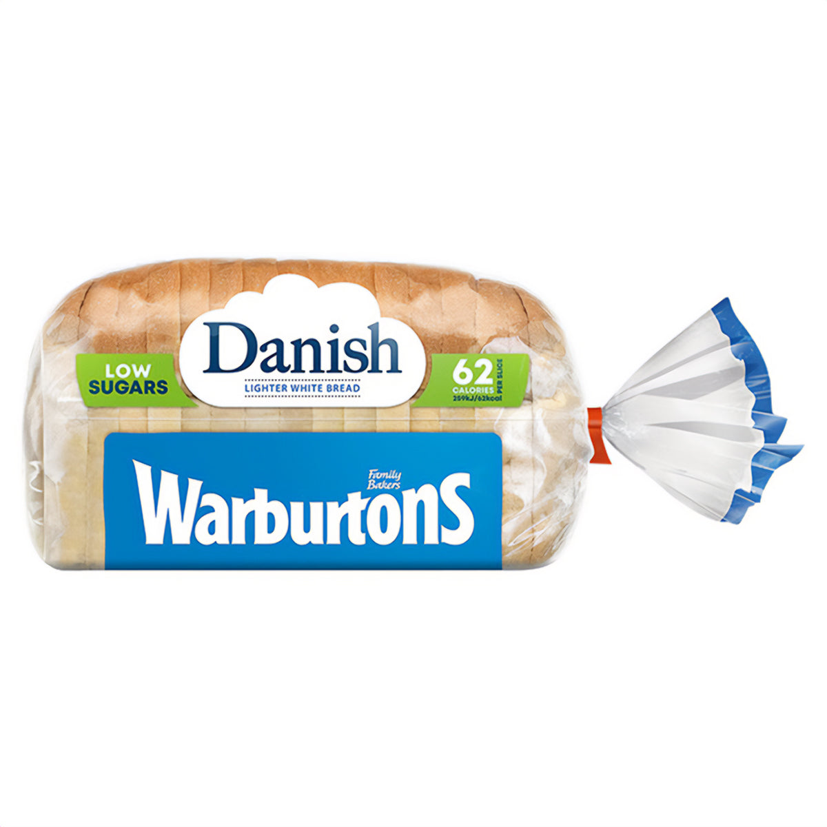 Warburtons - 400g Danish bread on a white background. Warburtons - 400g Danish bread on a white background.