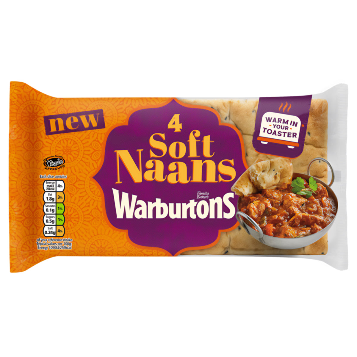 Warburtons - Soft Naans - 4pack Warburtons.