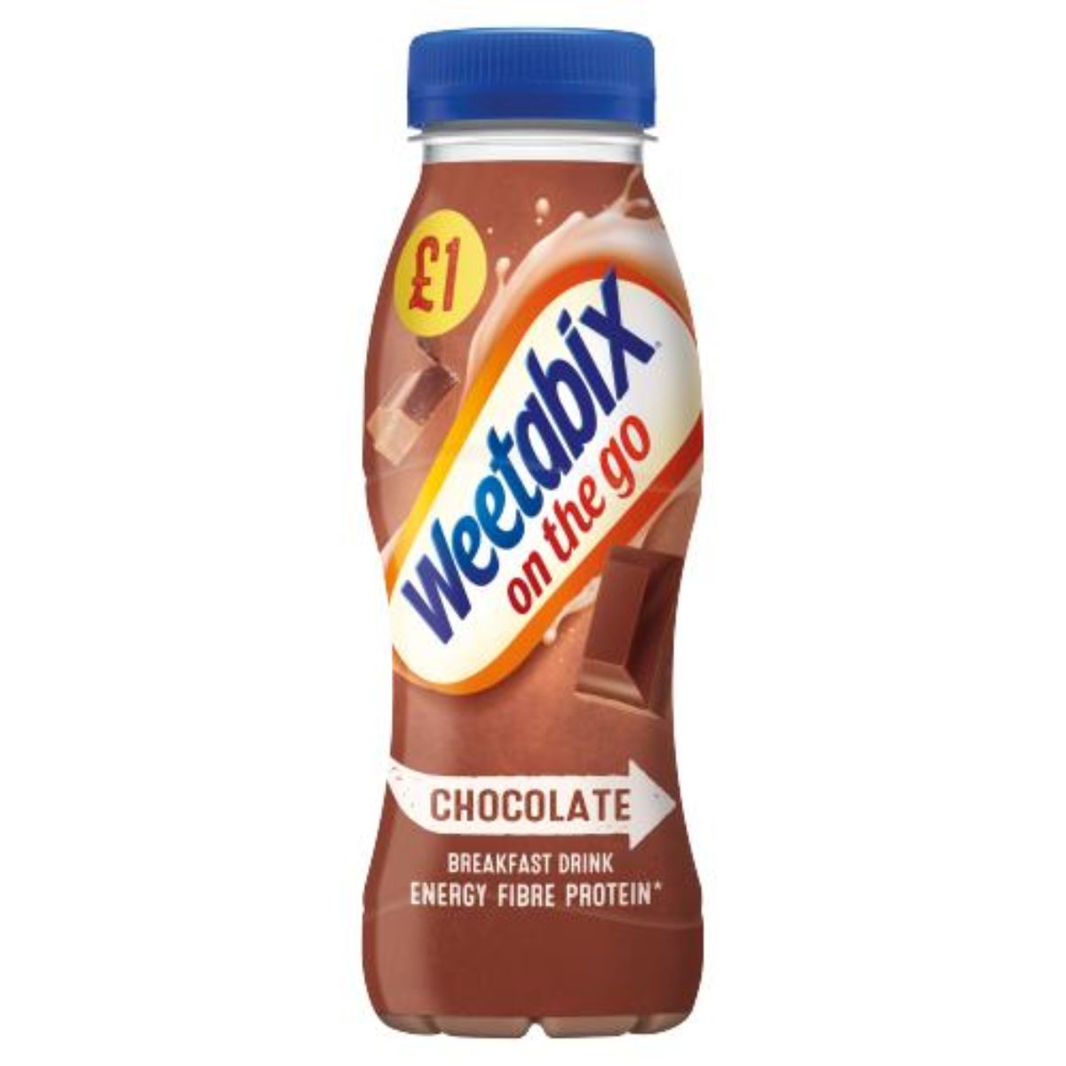 A bottle of Weetabix - On the Go Chocolate Breakfast Drink - 250ml.