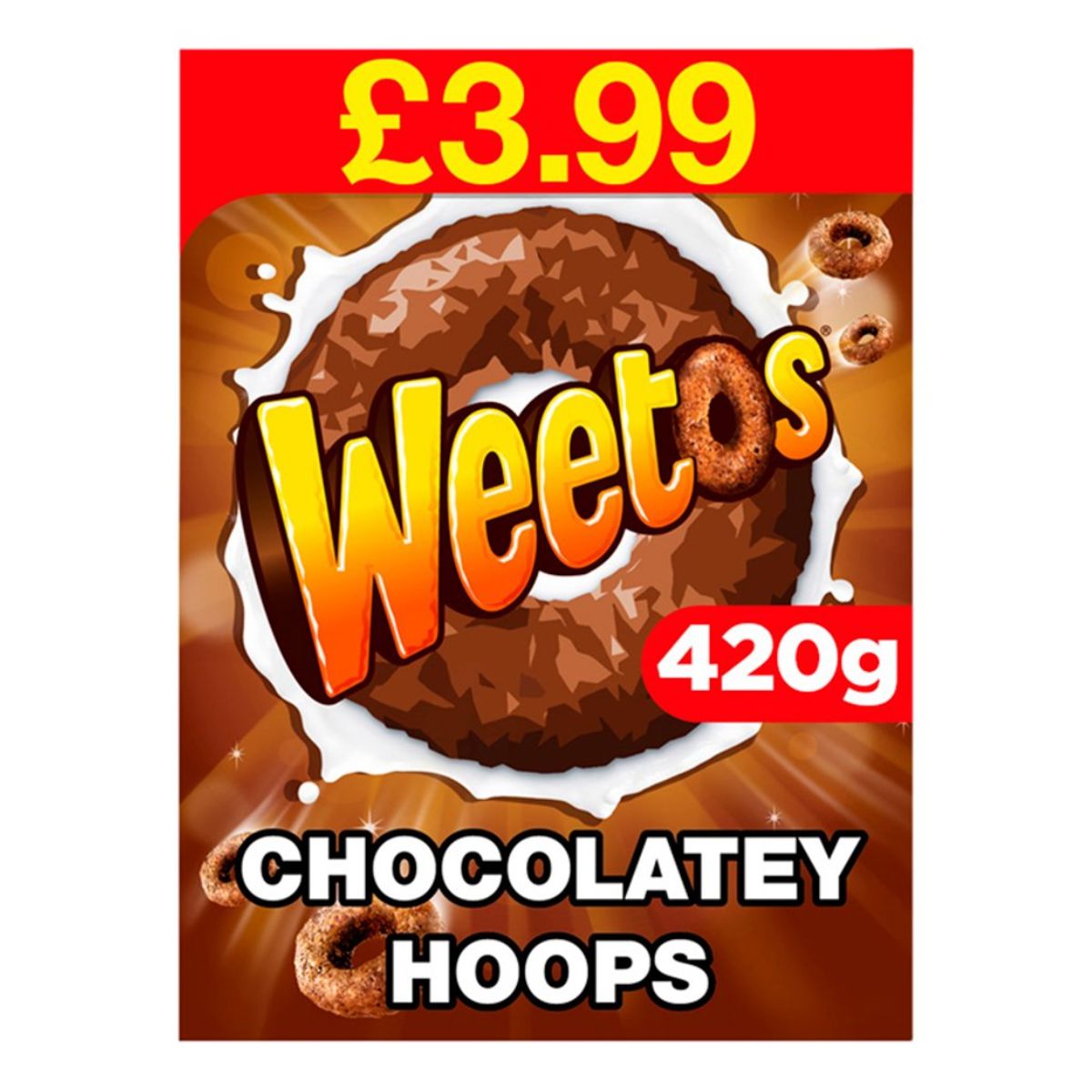 Weetos - Chocolatey Hoops - 420g chocolate chocolatey hoops.