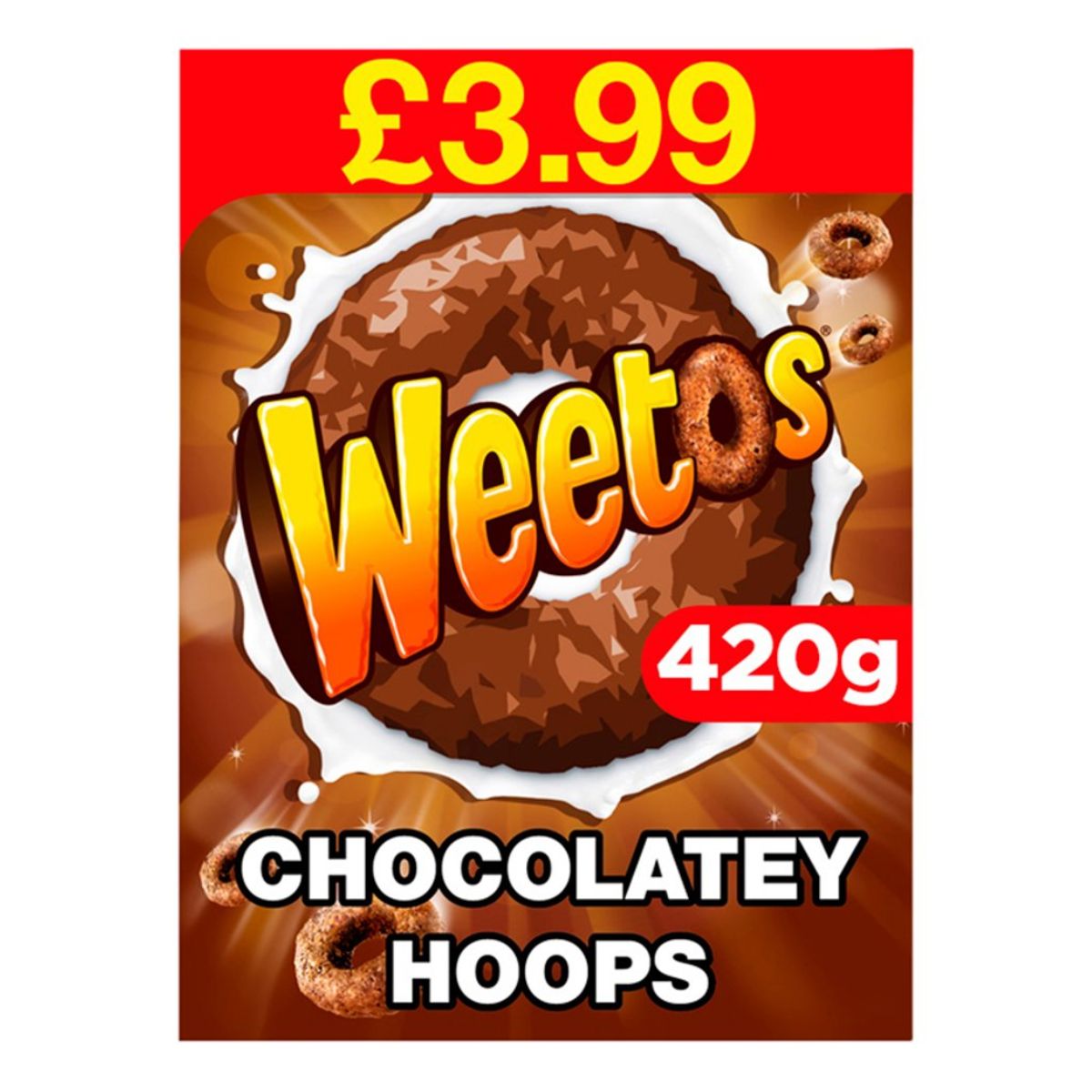 Weetos - Chocolatey Hoops - 420g chocolate chocolatey hoops. Weetos - Chocolatey Hoops - 420g chocolate chocolatey hoops.