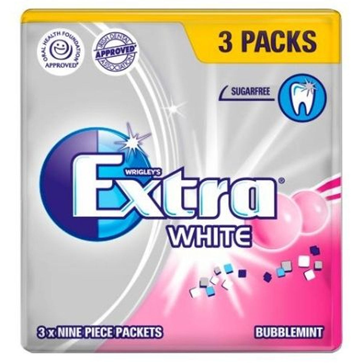 Wrigleys - Extra White Sugar Free Chewing Gum - 3 Packs.