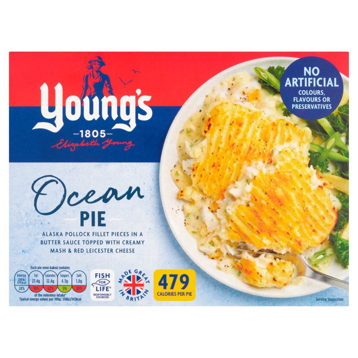Young's - Ocean Pie - 375g in a box.