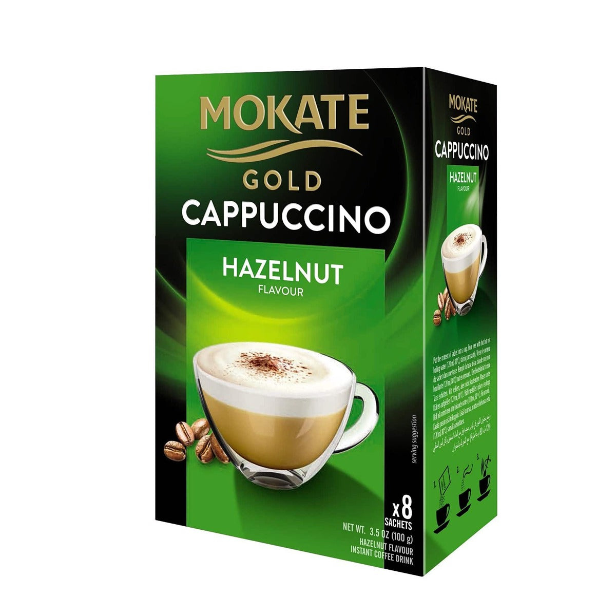 Mokate - Gold Hazelnut Cappuccino - 8 Sachets Mokate - Gold Hazelnut Cappuccino - 8 Sachets
