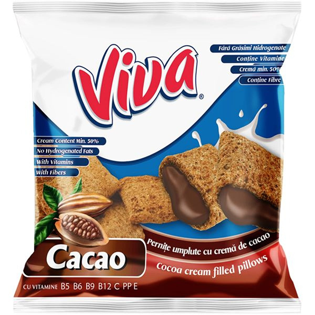 Viva cocoa cream snack chocolate puffs.