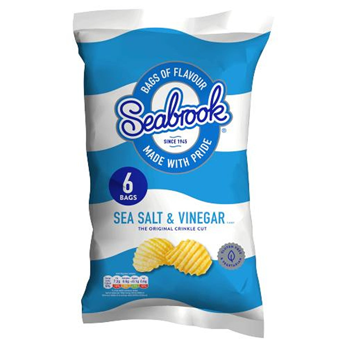 Seabrook - Sea Salt & Vinegar Flavour - 6 x 25g - Continental Food Store