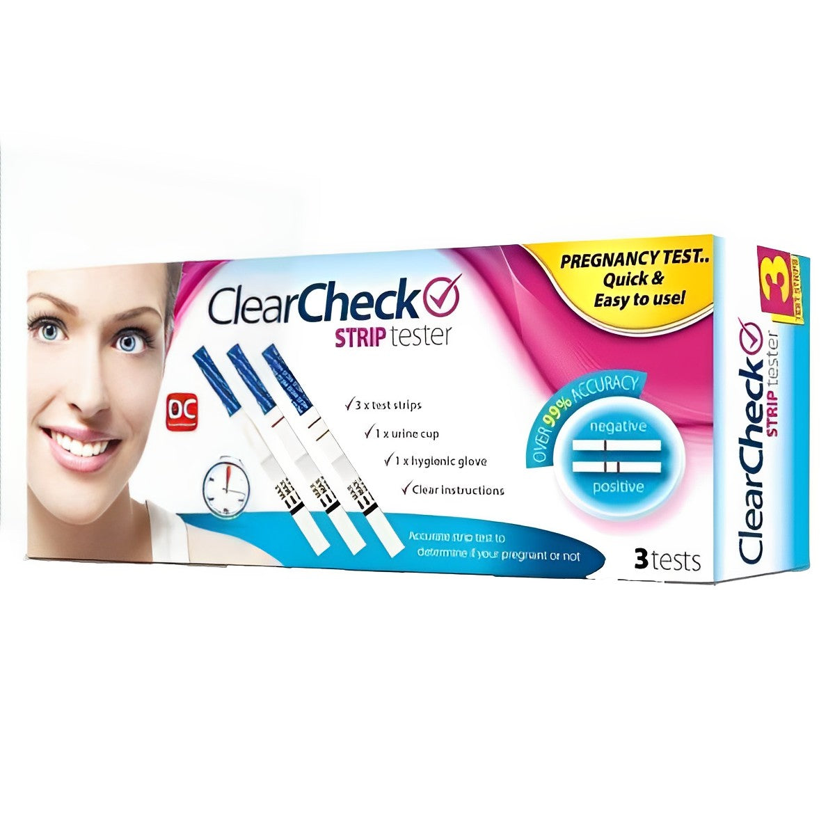 Clear Check - Pregnancy Strip Tester - 3 Tests - Continental Food Store
