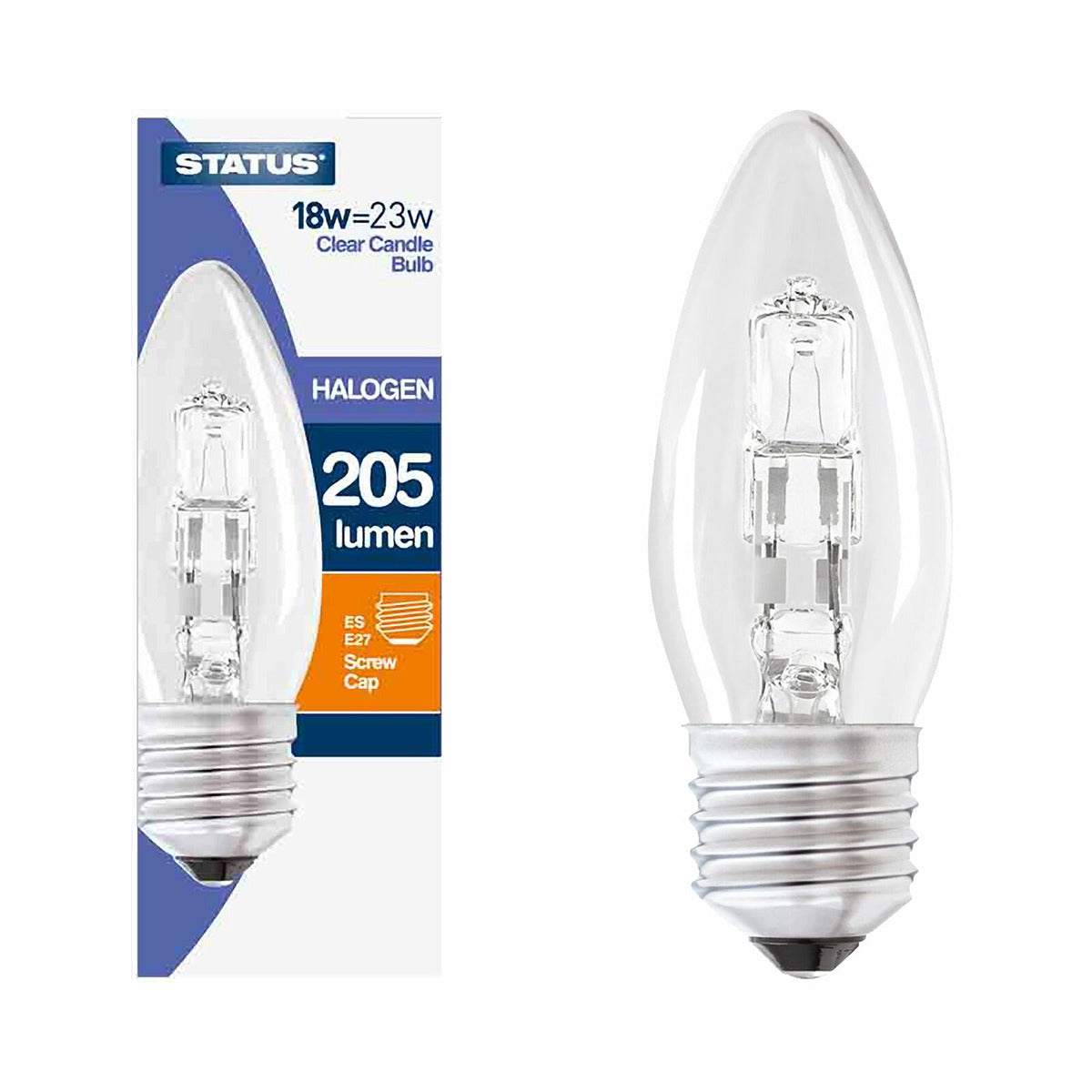 Status - 18W Energy Saving Halogen Candle Bulb - Continental Food Store