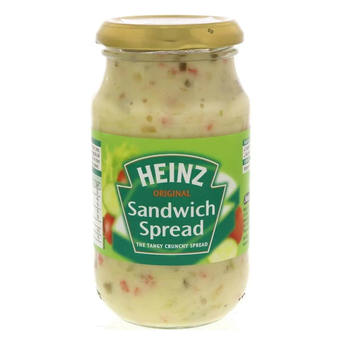A jar of Heinz - Original Sandwich Spread - 300g on a white background. A jar of Heinz - Original Sandwich Spread - 300g on a white background.